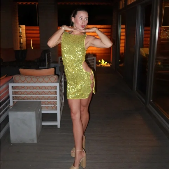 Camila Coelho Gold Sequin Dress - Picture 2 of 4